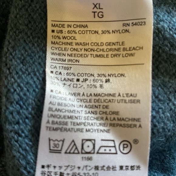 BANANA REPUBLIC wool cotton blend long sleeve sweater shawl collar NEW size XL - Picture 5 of 10